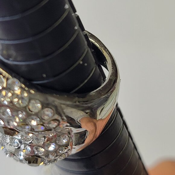 Large Silver Dome Cocktail Fashion Ring Size 5.5 - Picture 6 of 11